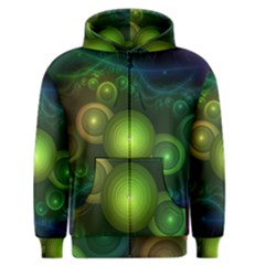 Retrotacular Rainbow Dots In A Fractal Microscope Men s Zipper Hoodie by jayaprime