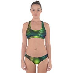 Retrotacular Rainbow Dots In A Fractal Microscope Cross Back Hipster Bikini Set by jayaprime