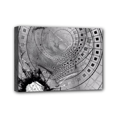 Fragmented Fractal Memories And Gunpowder Glass Mini Canvas 7  X 5  by jayaprime