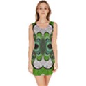 Fractal Art Green Pattern Design Sleeveless Bodycon Dress View1