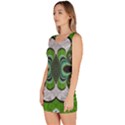 Fractal Art Green Pattern Design Sleeveless Bodycon Dress View2