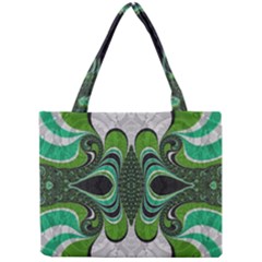 Fractal Art Green Pattern Design Mini Tote Bag