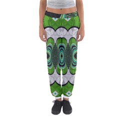 Fractal Art Green Pattern Design Women s Jogger Sweatpants