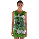 Fractal Art Green Pattern Design Wrap Front Bodycon Dress View1