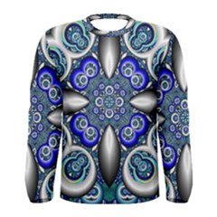 Fractal Cathedral Pattern Mosaic Men s Long Sleeve Tee