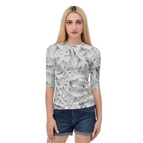 Pattern Motif Decor Quarter Sleeve Tee by BangZart