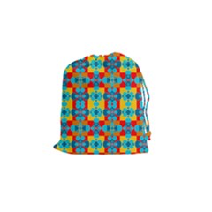 Pop Art Abstract Design Pattern Drawstring Pouches (small) 