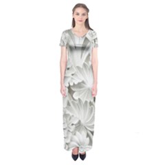 Pattern Motif Decor Short Sleeve Maxi Dress