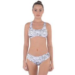 Pattern Motif Decor Criss Cross Bikini Set by BangZart