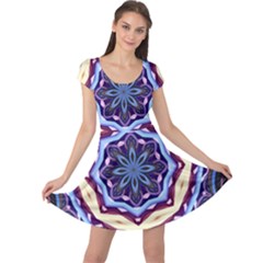 Mandala Art Design Pattern Cap Sleeve Dresses by BangZart