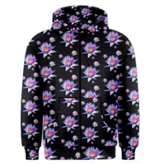 Flowers Pattern Background Lilac Men s Zipper Hoodie