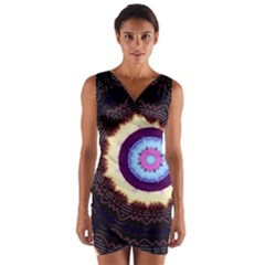 Mandala Art Design Pattern Wrap Front Bodycon Dress