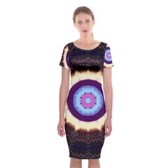 Mandala Art Design Pattern Classic Short Sleeve Midi Dress