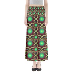 Pattern Background Bright Brown Full Length Maxi Skirt