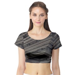 Fractal 3d Construction Industry Short Sleeve Crop Top (tight Fit)