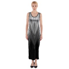 Feather Graphic Design Background Fitted Maxi Dress