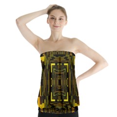 Abstract Glow Kaleidoscopic Light Strapless Top by BangZart