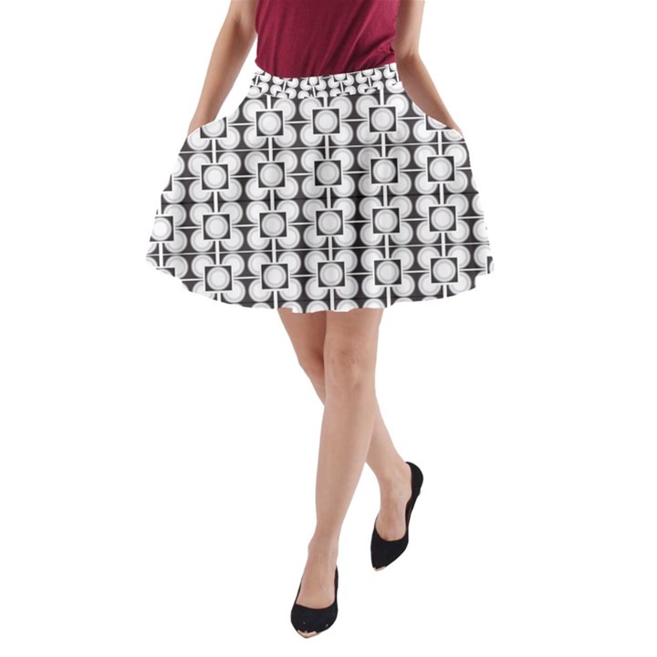 Pattern Background Texture Black A-Line Pocket Skirt