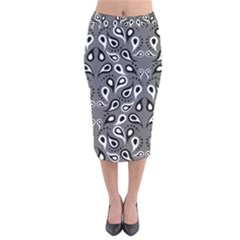 Paisley Pattern Paisley Pattern Velvet Midi Pencil Skirt