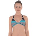 Flowers Turquoise Pattern Floral Halter Neck Bikini Top View1