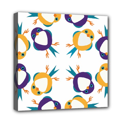 Pattern Circular Birds Mini Canvas 8  X 8  by BangZart