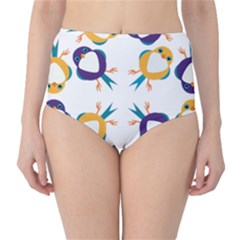 Pattern Circular Birds High-waist Bikini Bottoms