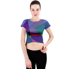 Abstract #415 Tipping Point Crew Neck Crop Top by RockettGraphics
