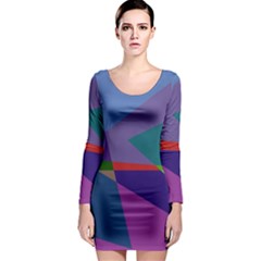 Abstract #415 Tipping Point Long Sleeve Bodycon Dress by RockettGraphics