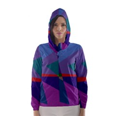 Abstract #415 Tipping Point Hooded Wind Breaker (women) by RockettGraphics