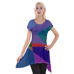 Abstract #415 Tipping Point Short Sleeve Side Drop Tunic by RockettGraphics