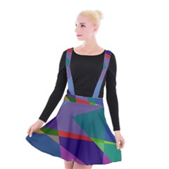 Abstract #415 Tipping Point Suspender Skater Skirt by RockettGraphics