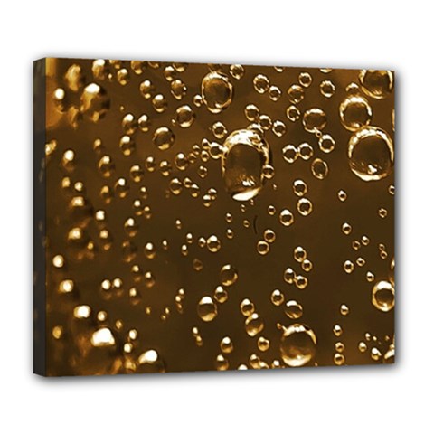 Festive Bubbles Sparkling Wine Champagne Golden Water Drops Deluxe Canvas 24  X 20   by yoursparklingshop