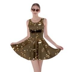 Festive Bubbles Sparkling Wine Champagne Golden Water Drops Skater Dress by yoursparklingshop
