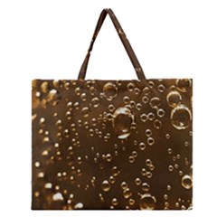 Festive Bubbles Sparkling Wine Champagne Golden Water Drops Zipper Large Tote Bag by yoursparklingshop