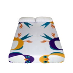 Pattern Circular Birds Fitted Sheet (full/ Double Size) by BangZart