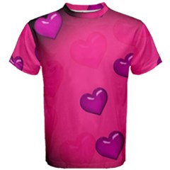 Background Heart Valentine S Day Men s Cotton Tee by BangZart