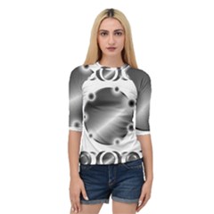 Metal Circle Background Ring Quarter Sleeve Tee