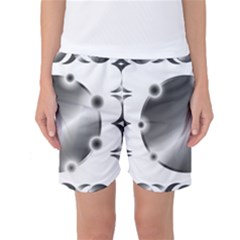 Metal Circle Background Ring Women s Basketball Shorts