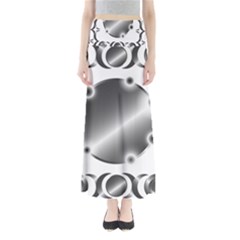 Metal Circle Background Ring Full Length Maxi Skirt