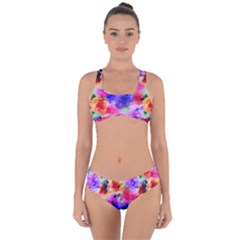 Floral Pattern Background Seamless Criss Cross Bikini Set by BangZart