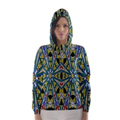 Kaleidoscope Background Hooded Wind Breaker (women)