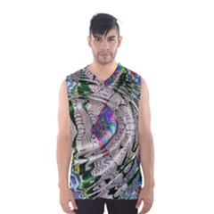 Water Ripple Design Background Wallpaper Of Water Ripples Applied To A Kaleidoscope Pattern Men s Basketball Tank Top by BangZart