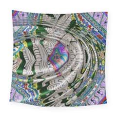 Water Ripple Design Background Wallpaper Of Water Ripples Applied To A Kaleidoscope Pattern Square Tapestry (large)