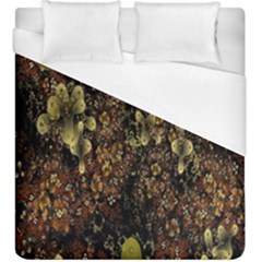 Wallpaper With Fractal Small Flowers Duvet Cover (king Size)