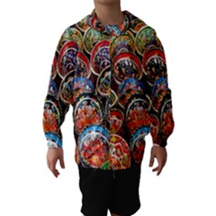 Colorful Oriental Bowls On Local Market In Turkey Hooded Wind Breaker (kids)