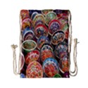 Colorful Oriental Bowls On Local Market In Turkey Drawstring Bag (Small) View1