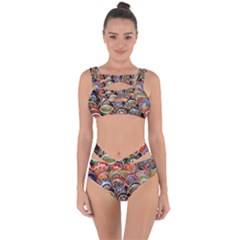 Colorful Oriental Bowls On Local Market In Turkey Bandaged Up Bikini Set  by BangZart