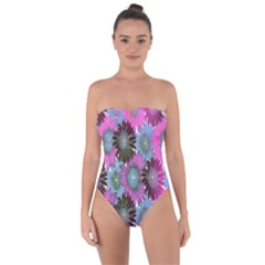 Floral Pattern Background Tie Back One Piece Swimsuit by BangZart