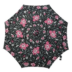 Oriental Style Floral Pattern Background Wallpaper Hook Handle Umbrellas (small) by BangZart