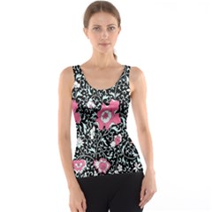 Oriental Style Floral Pattern Background Wallpaper Tank Top